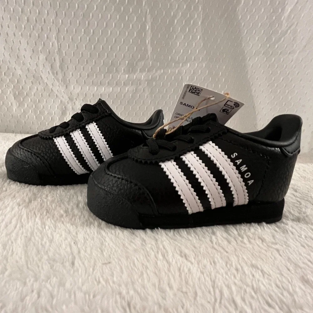Adidas Samoa I Shoes Size 4K Kids Boys Girls Black And White Youth Unisex JH6779